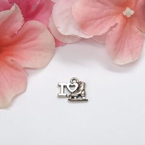 Silver Plated I Live Figure Skating Charm or Pendant I ♡ Figure Skating